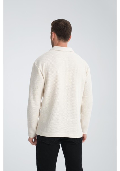 %100 Pamuklu Erkek Gömlek Yaka Sweatshirt indirimleri