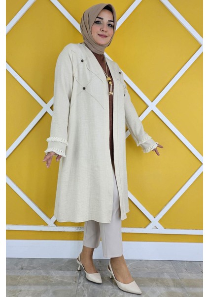 Kadın Kolye Detaylı Kimono Bluzlu Tesettür Takım modelleri
