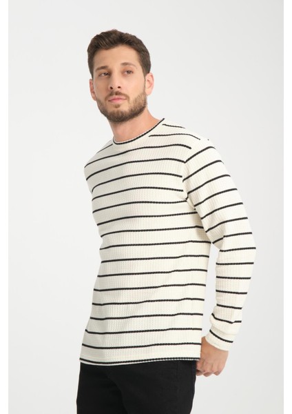 %100 Pamuk Uzun Kollu Çizgili Erkek Sweatshirt fiyatları