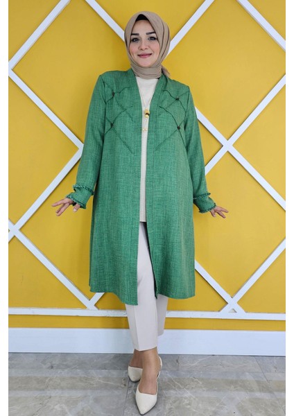 Kadın Kolye Detaylı Kimono Bluzlu Tesettür Takım modelleri