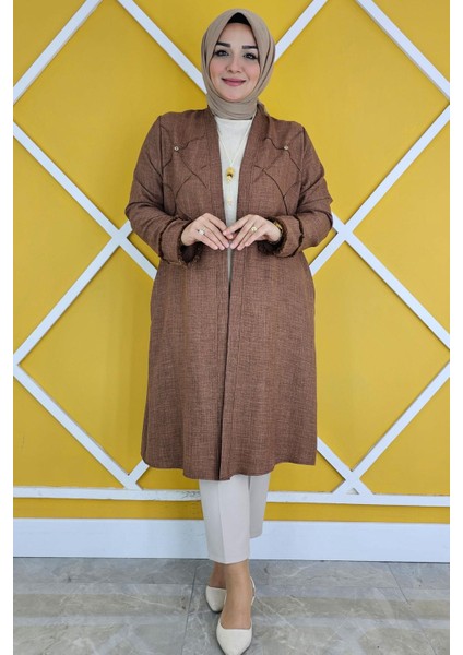 Kadın Kolye Detaylı Kimono Bluzlu Tesettür Takım modelleri