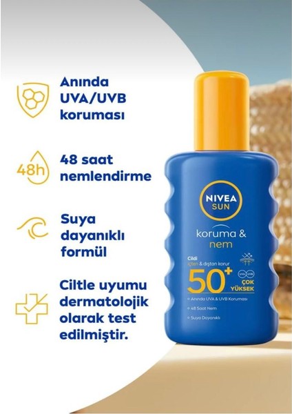 Nivea Sun Koruma ve Nem Spf 50+ Günes Koruyucu 200 ml fiyatları