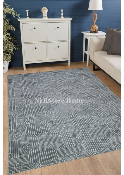 NarStore Home Elit Rölyef Antrasit Beyaz Kabartmalı Kaymaz Taban Yıkanabilir Kesme Yolluk Halı modelleri