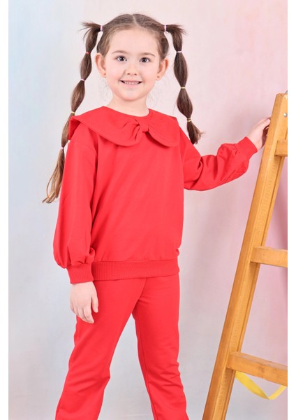 Yakası Fiyonklu Kız Çocuk Takım 50651 modelleri