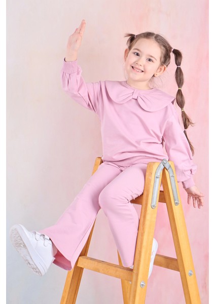 Yakası Fiyonklu Kız Çocuk Takım 50651