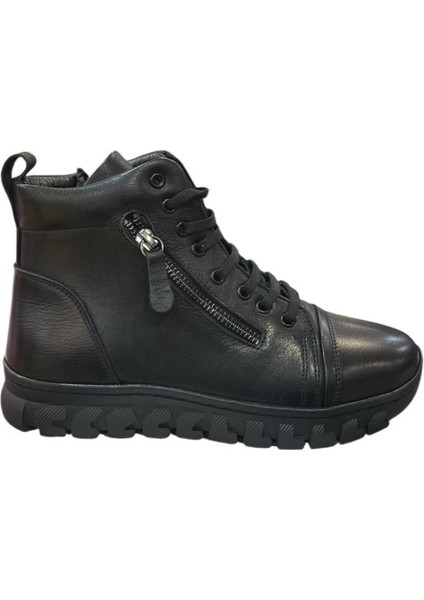 9913 Fermuarlı Bilek Boy Deri Kadın Bot