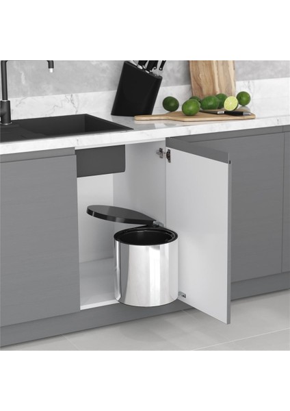 Paslanmaz Çelik Çöp Kovası Otomatik Kapak 10 Litre (S-2253-SS) modelleri