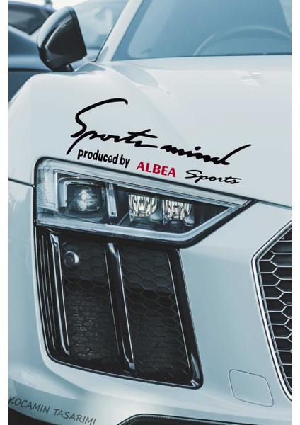 Fiat Albea Sport Mind Oto Far Sticker Kırmızı Yazılı Siyah Şerit Tasarımlı Aksesuar Albea Yazılı