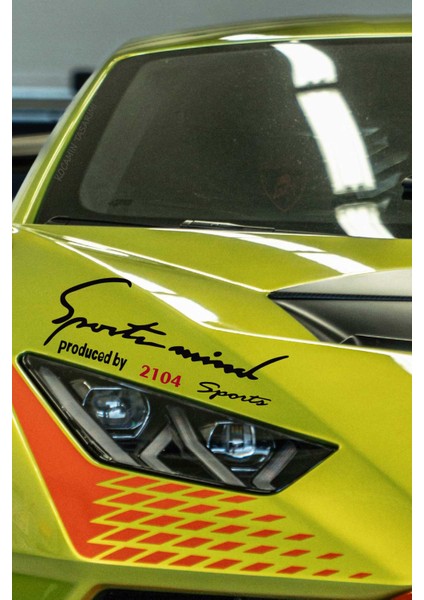 Lada 2104 Sport Mind Far Dekor Sticker Siyah Zemin Kırmızı Yazı Oto Aksesuar 2104 Yazılı