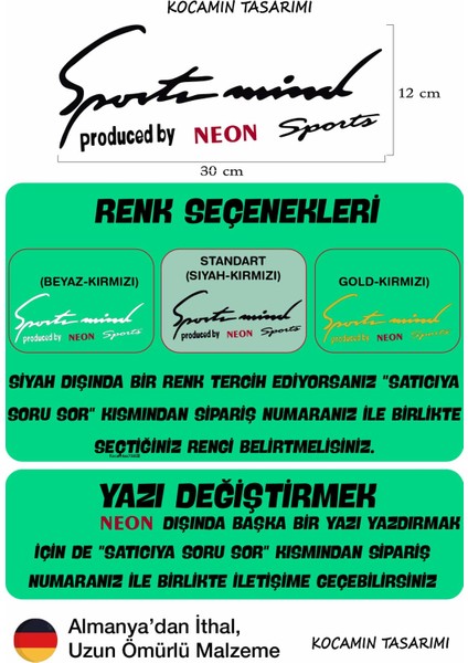Chrysler Neon Sport Mind Far Şeridi Sticker Siyah Kırmızı Özel Tasarım Oto Aksesuarı Neon Yazılı