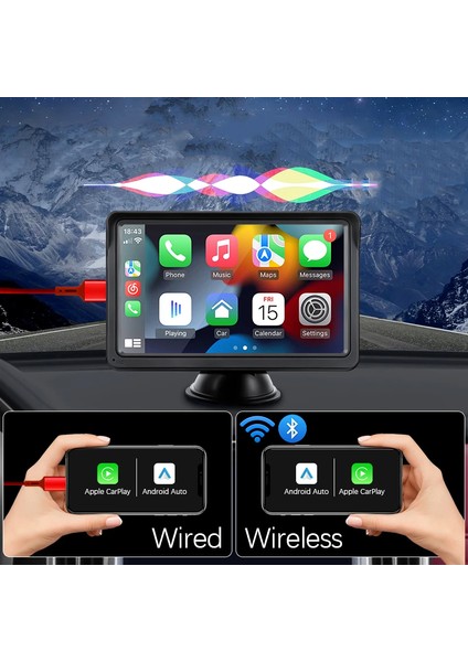 7inç Carplay&android Auto Kablosuz Tak Çalıştır Multimedya Taşınır Apple Carplay Mirrorlink