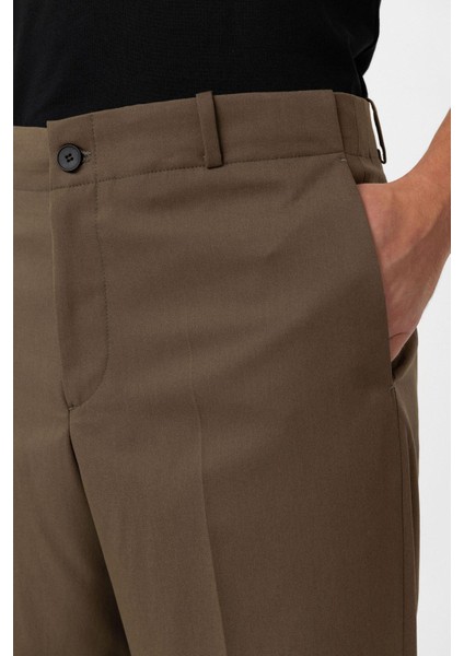 Haki Yüksek Bel Straight Fit Erkek Pantolon modelleri