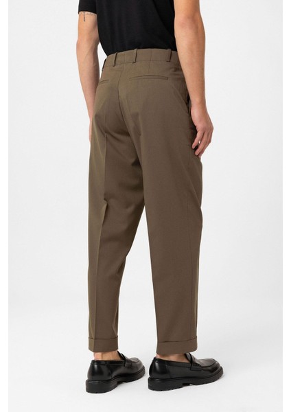 Haki Yüksek Bel Straight Fit Erkek Pantolon fırsatları