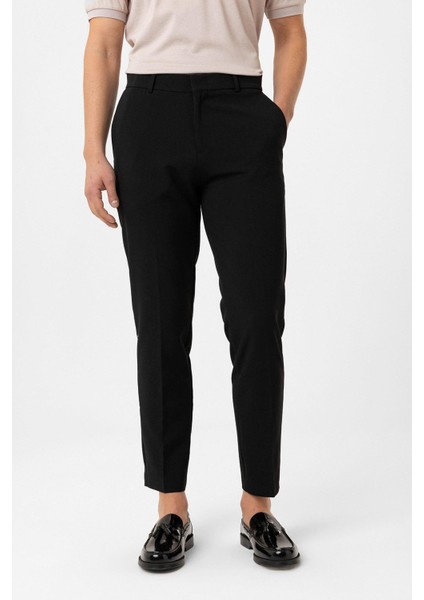 Siyah Slim Fit Comfort Erkek Pantolon modelleri