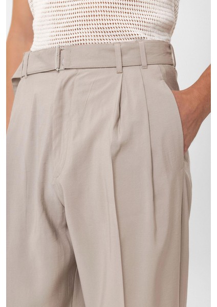 Bej Modal Kumaş Relax Fit Kemerli Erkek Pantolon fırsatları
