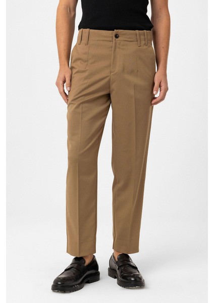 Camel Yüksek Bel Straight Fit Erkek Pantolon