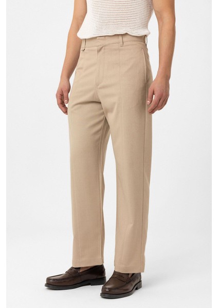 Bej Straight Fit Erkek Pantolon