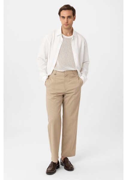 Bej Straight Fit Erkek Pantolon fiyatları