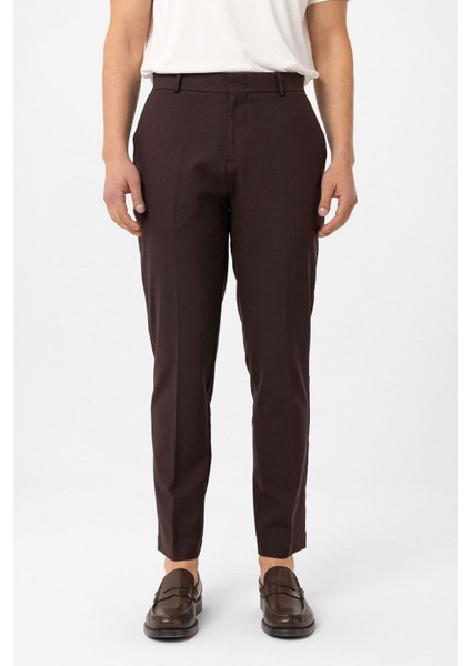 Kahve Slim Fit Comfort Erkek Pantolon