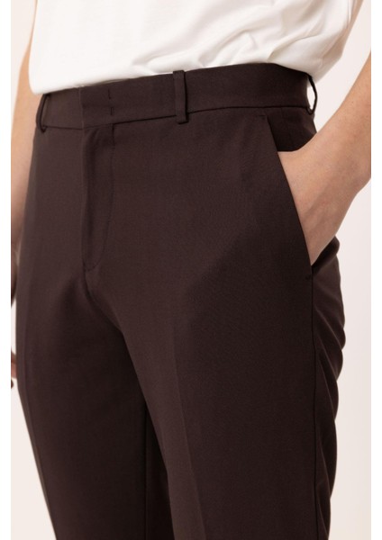 Kahve Slim Fit Comfort Erkek Pantolon fırsatları