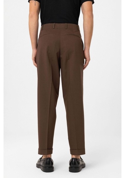 Kahve Yüksek Bel Straight Fit Erkek Pantolon modelleri