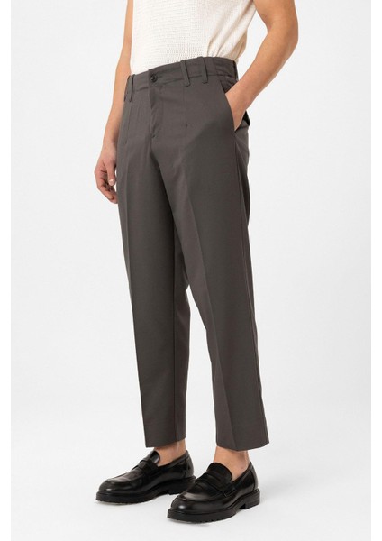 Haki Yüksek Bel Straight Fit Erkek Pantolon