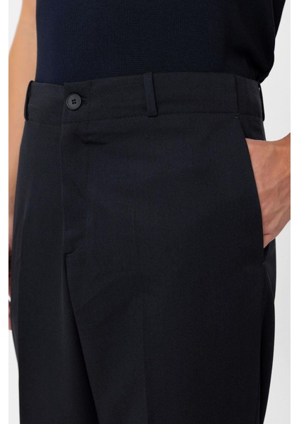 Lacivert Yüksek Bel Straight Fit Erkek Pantolon fırsatları