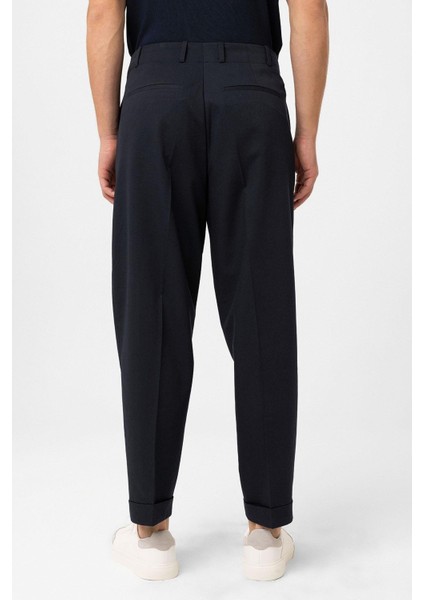 Lacivert Yüksek Bel Straight Fit Erkek Pantolon indirimleri