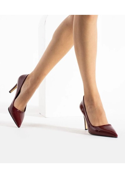 (Pine Cone) Kadın Stiletto Ayakkabı Bordo