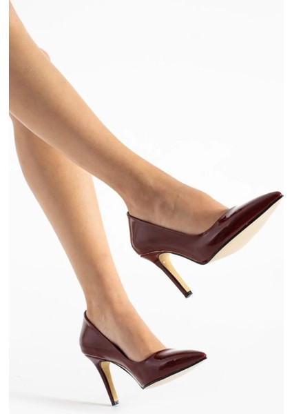 (Pine Cone) Kadın Stiletto Ayakkabı Bordo