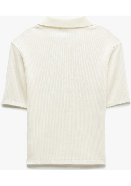 Kısa Kollu Düğmeli Polo Yaka Triko Kazak fırsatları