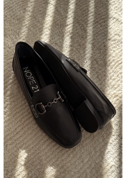 Suits Siyah Hakiki Deri Loafer