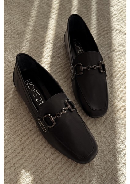 Suits Siyah Hakiki Deri Loafer