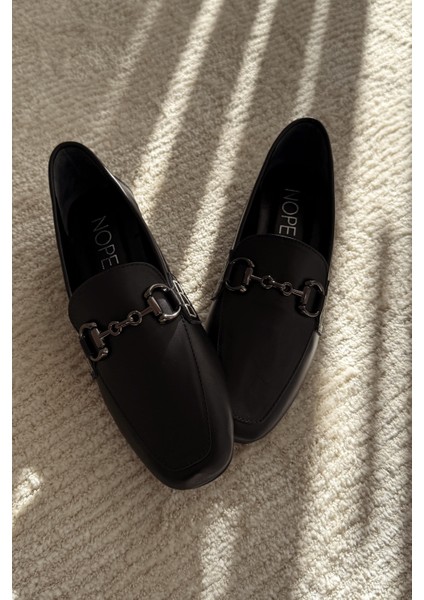 Suits Siyah Hakiki Deri Loafer
