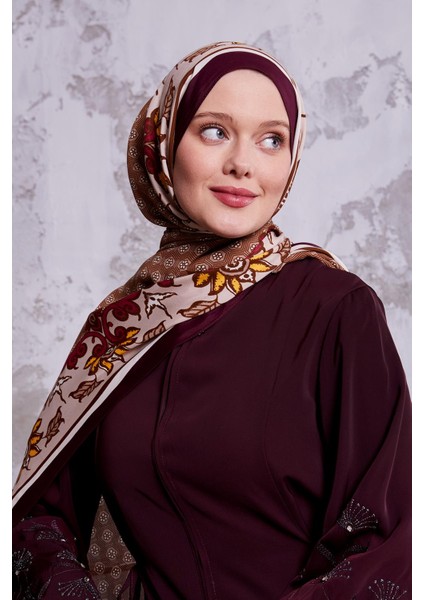 Mürdüm Levidor Papatya Desen Royal Şal