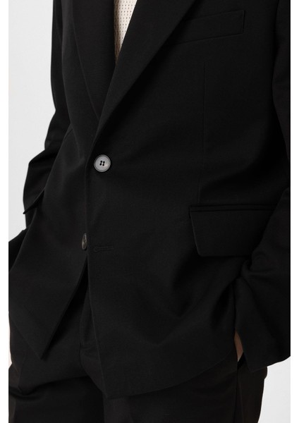 Siyah Relax Fit Erkek Blazer Ceket indirimleri