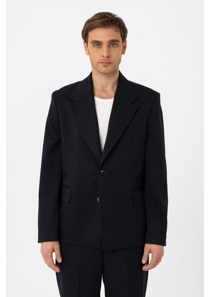 Lacivert Relax Fit Erkek Blazer Ceket fiyatları