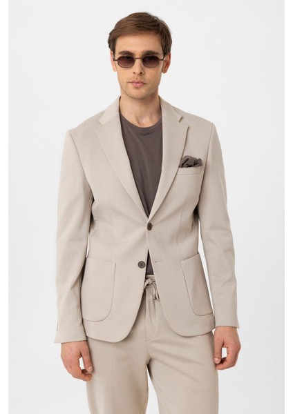 Bej Slim Fit Comfort Erkek Takım modelleri