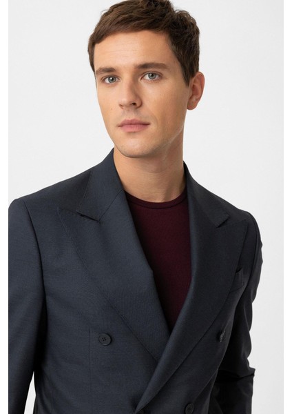 Lacivert Kruvaze Kapama Italyan Kesim Erkek Takım modelleri