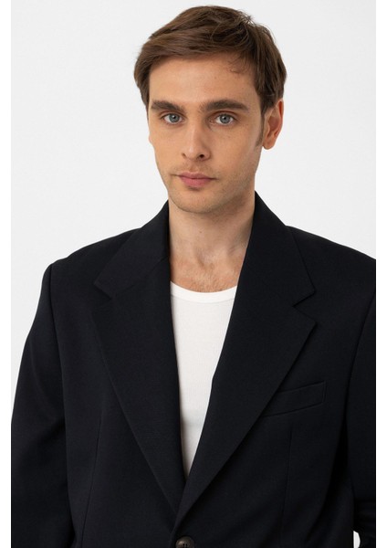 Lacivert Relax Fit Erkek Blazer Ceket modelleri