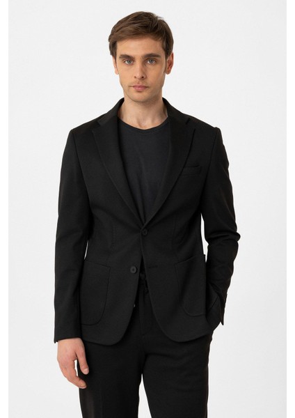 Siyah Slim Fit Comfort Erkek Takım modelleri