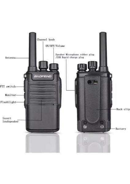 4 Lü Set Bf-V8 Mini Kolay Taşıma Telsizi fırsatları