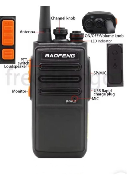 2 Li Set Baofeng T99 Plus. Inşaat Şantiye Gezi Ofroad Afet Deprem Telsizi