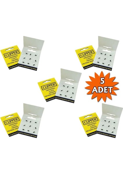 5 Paket Clipper Çakmak Taşı 5x9 45 Adet