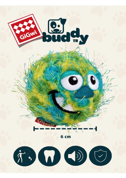 Crazy Ball - Çılgın Kirpi Yeşil Top - Çiğnemeye Karşı Dirençli
