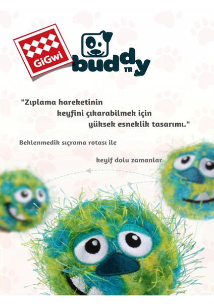 Crazy Ball - Çılgın Kirpi Yeşil Top - Çiğnemeye Karşı Dirençli