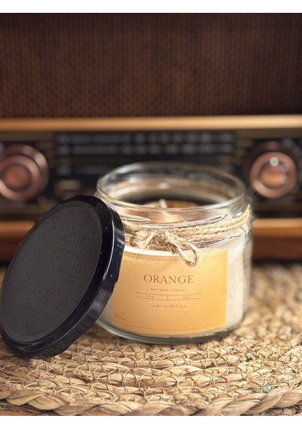 Kavanozda Portakallı Mum - Doğal Soya Wax - 200 gr fırsatları