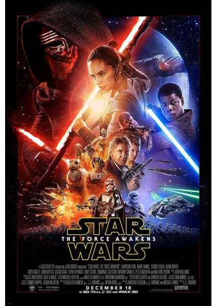 Star Wars The Force Awakens (2015) 11 Afiş - Poster ( Folyo ) - Afiş - POSTER-6137 ( 50 cm x 70 cm )