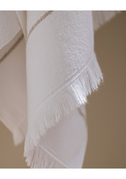 Raya %100 Pamuk Banyo Havlusu - Beyaz/bej indirimleri