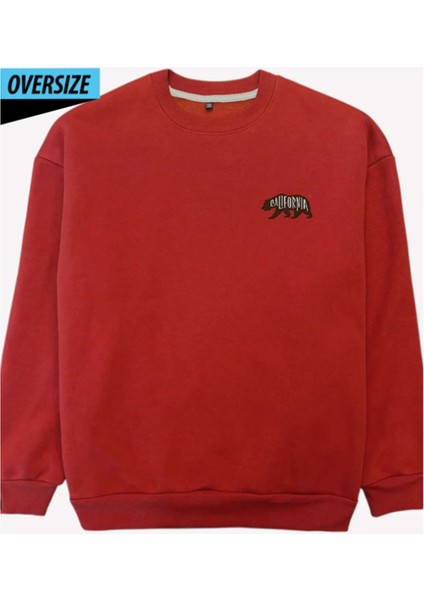 California Vibes Oversize Sweatshirt Kırmızı indirimleri
